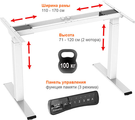 Подстолье с регулировкой высоты ET268 для компьютерного игрового стола